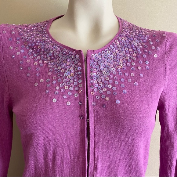 GAP Sequined Purple Cardigan - Picture 3 of 8